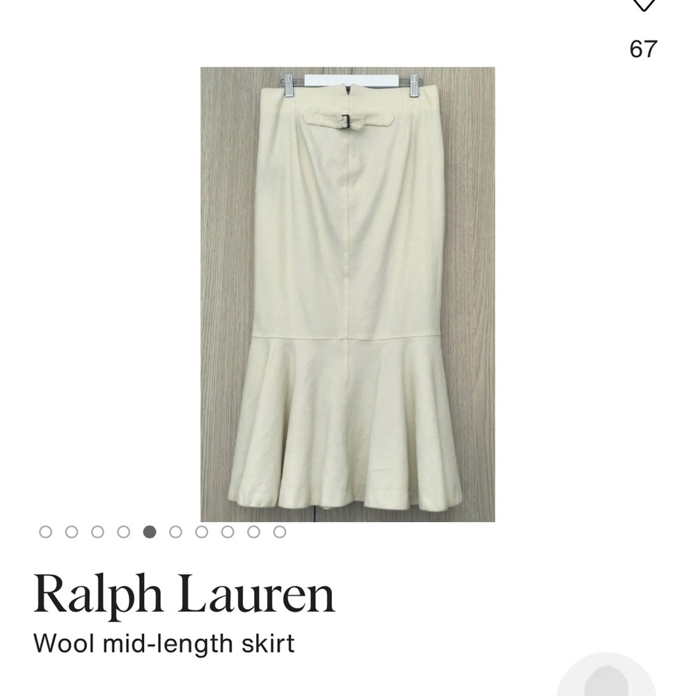 Ralph Lauren Ivory Pencil Trumpet Midi Skirt size 8 - Picture 6 of 13